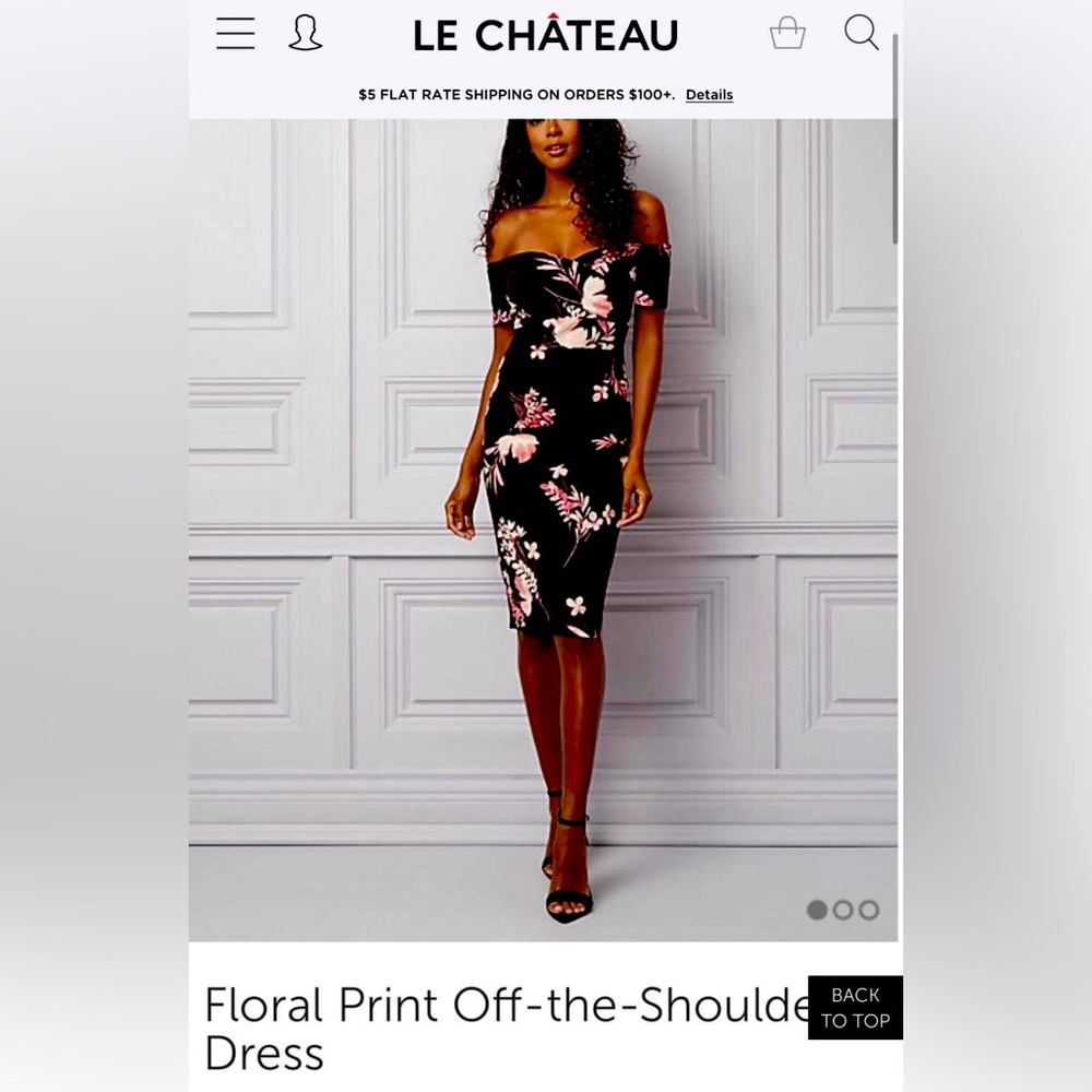 Le Chateau Floral One Shoulder Dress